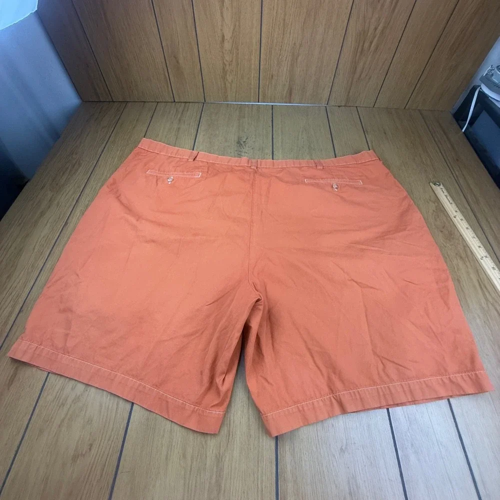 Polo Ralph Lauren Mens Big Tyler Shorts Orange Cotton Pleated Chino‎ Size 54B